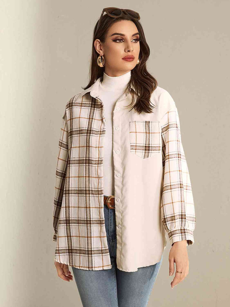 Plaid Collared Neck Button Down Shirt