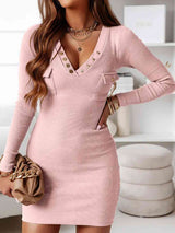 Long Sleeve Ribbed Dress