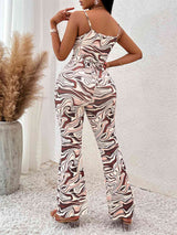 Printed Sleeveless Wide Leg Jumpsuit