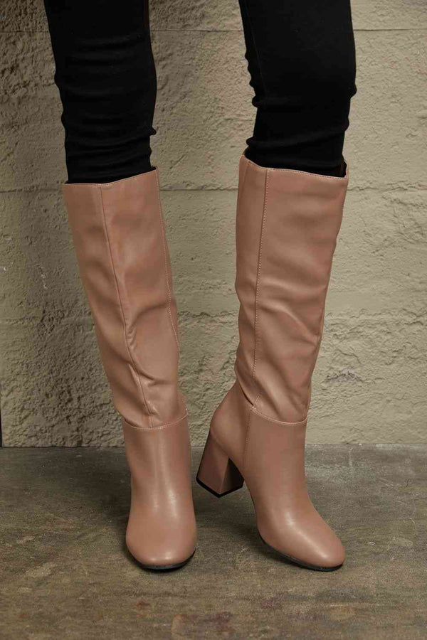 Leather High Heel Boots
