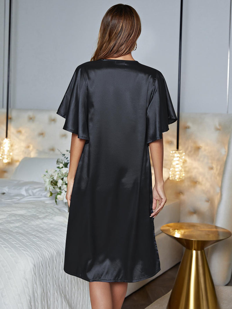 V-Neck Flutter Sleeve Night Dress - DeliveringBody