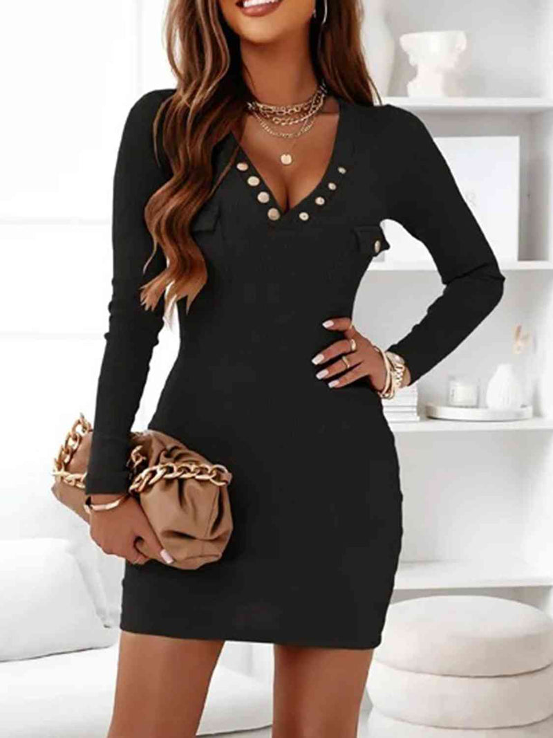 Long Sleeve Ribbed Dress