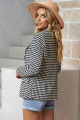 Houndstooth Double-Breasted Blazer