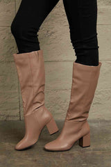 Leather High Heel Boots