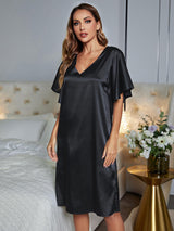 V-Neck Flutter Sleeve Night Dress - DeliveringBody